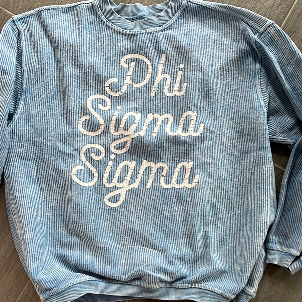 Phi sigma sigma phi sig sweatshirt sorority Greek life Sz Med Corded Crew
